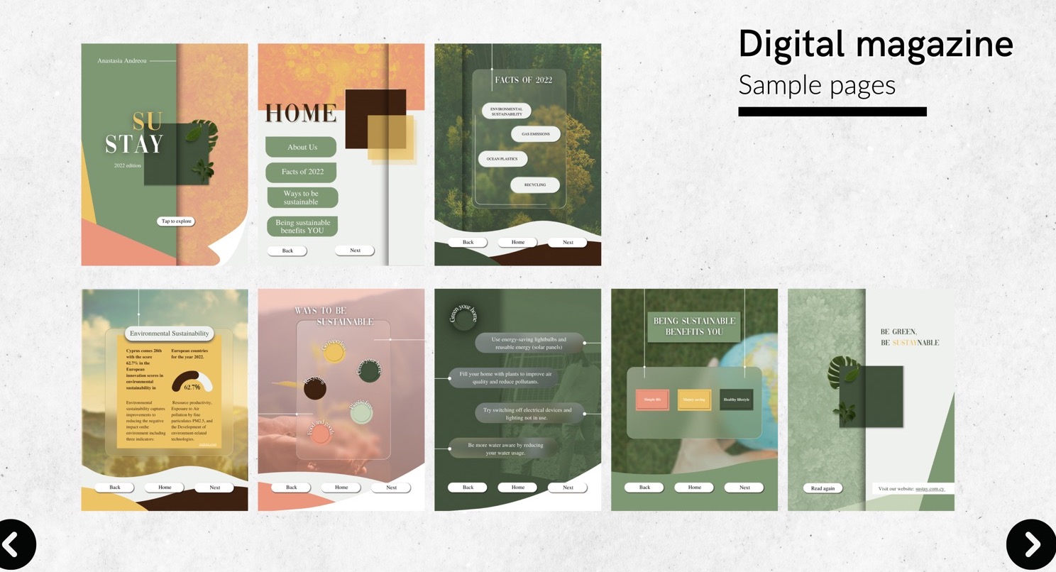 Digital magazine, app and web design mockups