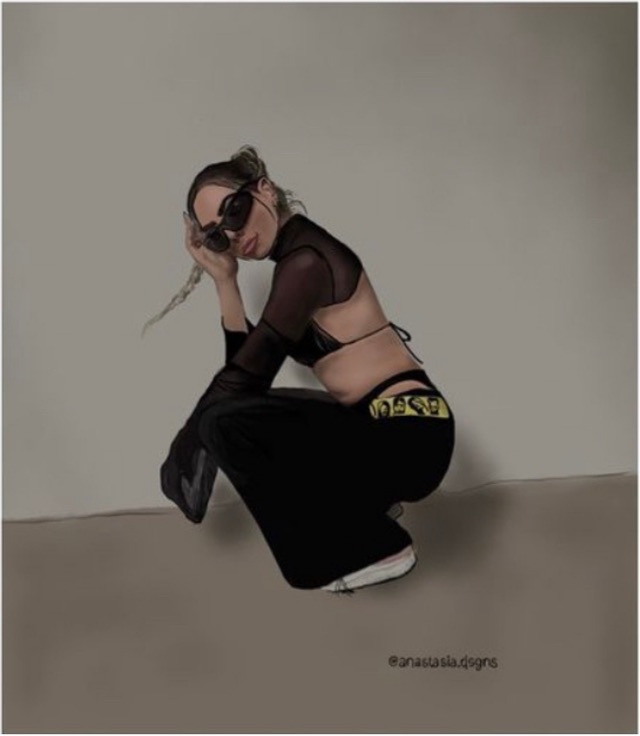 Digital fashion portrait illustration