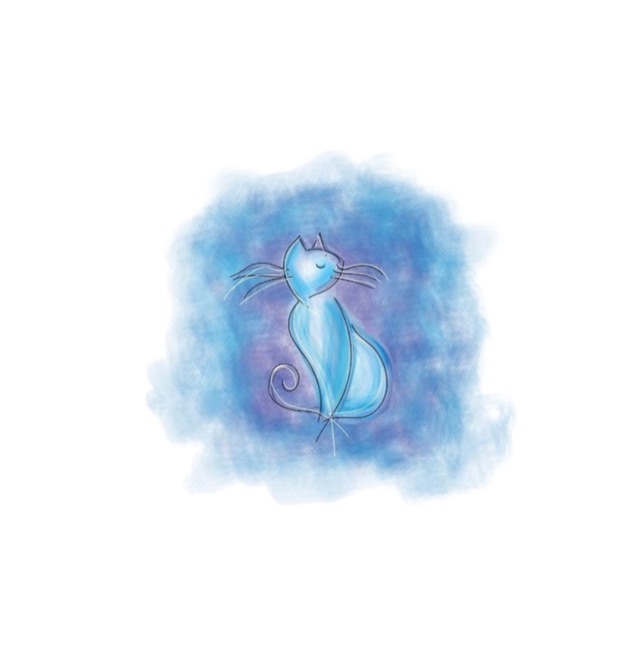 Blue cat illustration