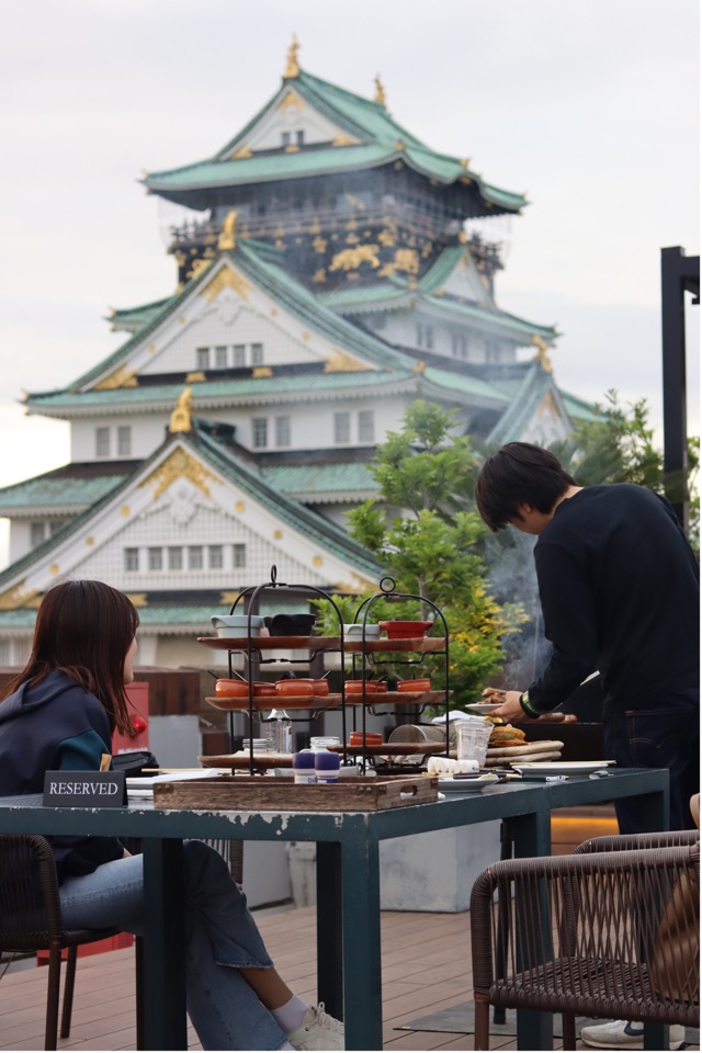 Dinner with a view of Osaka Castle